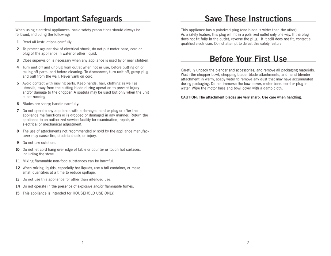 Wolfgang Puck BIBC1010 manual Important Safeguards, Before Your First Use 