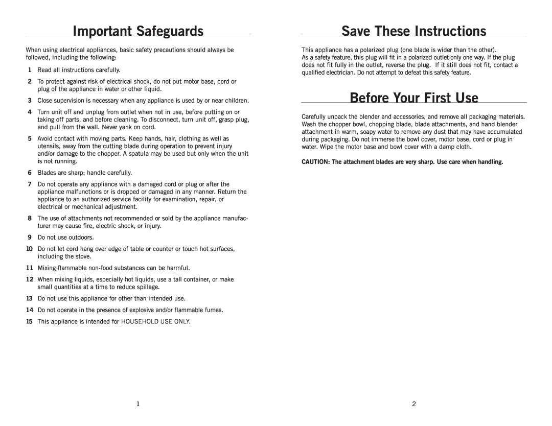 Wolfgang Puck BIBC1010 manual Important Safeguards, Save These Instructions, Before Your First Use 
