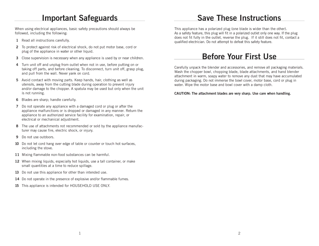 Wolfgang Puck BIBC1025 manual Important Safeguards, Before Your First Use 