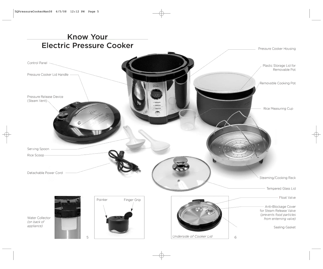 Wolfgang Puck BPCR0005 operating instructions Know Your Electric Pressure Cooker 