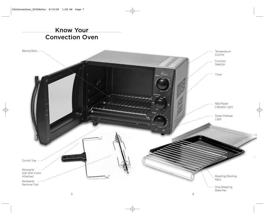 Wolfgang Puck BTOBR0045 operating instructions Know Your Convection Oven 