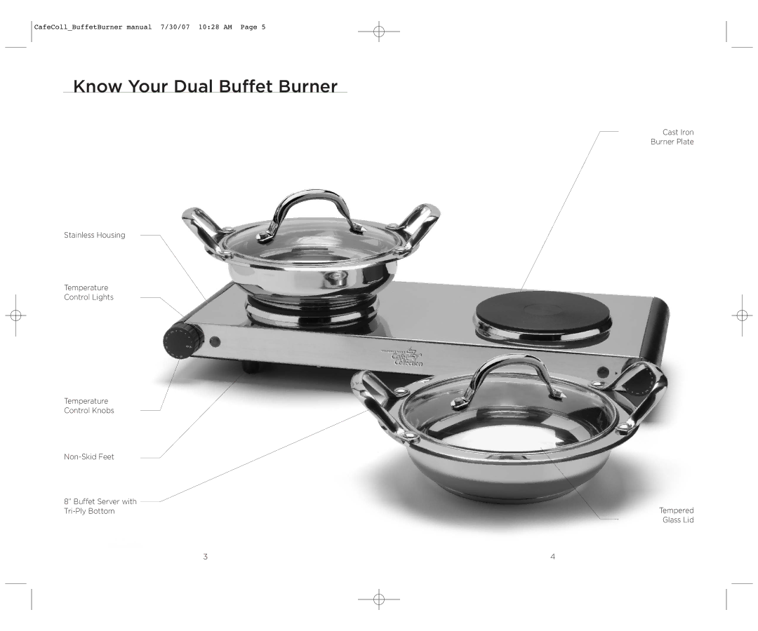 Wolfgang Puck CCIDB0010 manual Know Your Dual Buffet Burner 