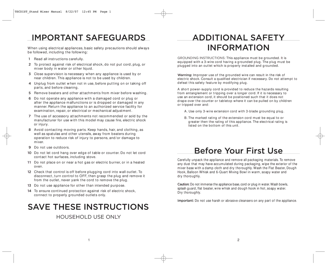 Wolfgang Puck WPPSM050C operating instructions Important Safeguards 