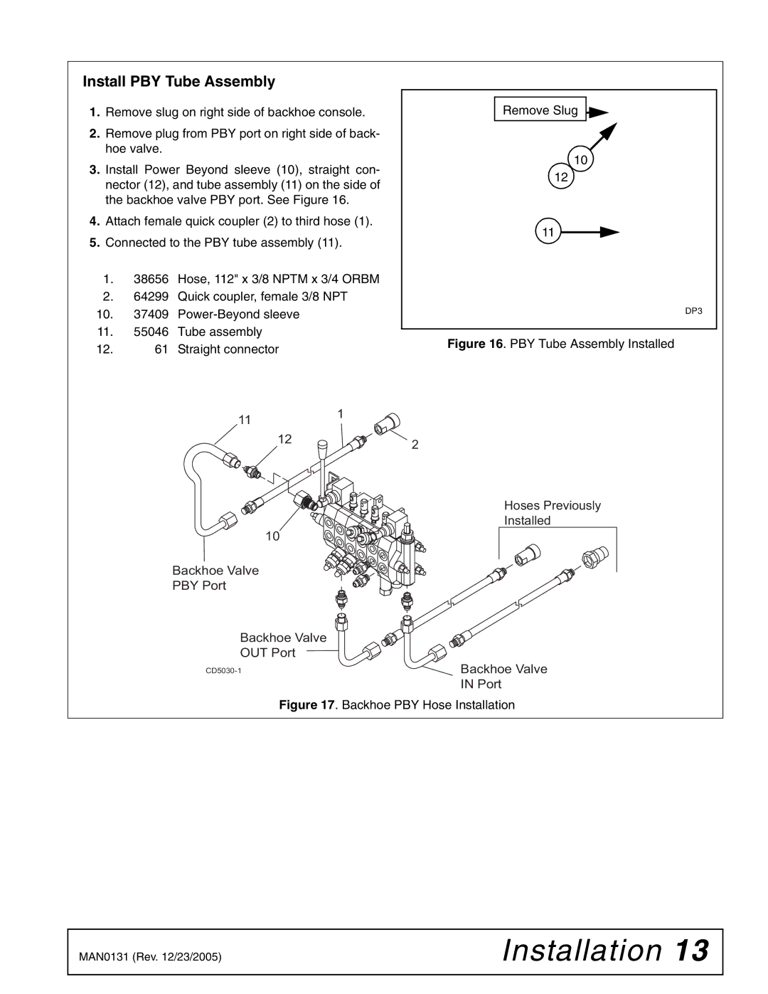 Woods Equipment 1002899 manual Install PBY Tube Assembly, PBY Tube Assembly Installed 