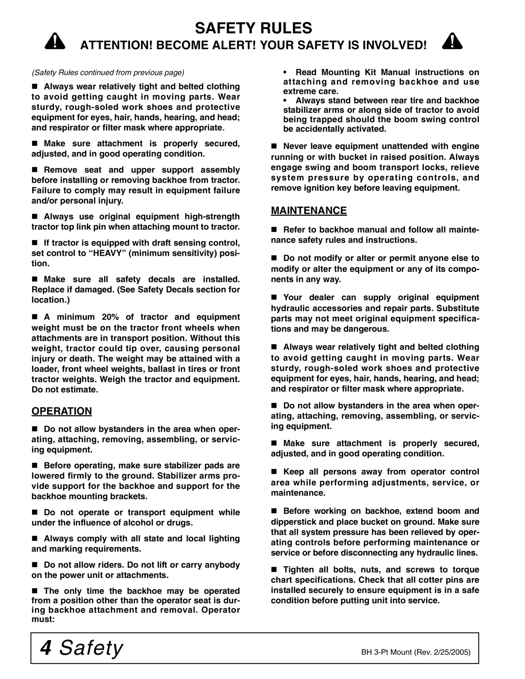 Woods Equipment 1012606 manual Operation, Maintenance 