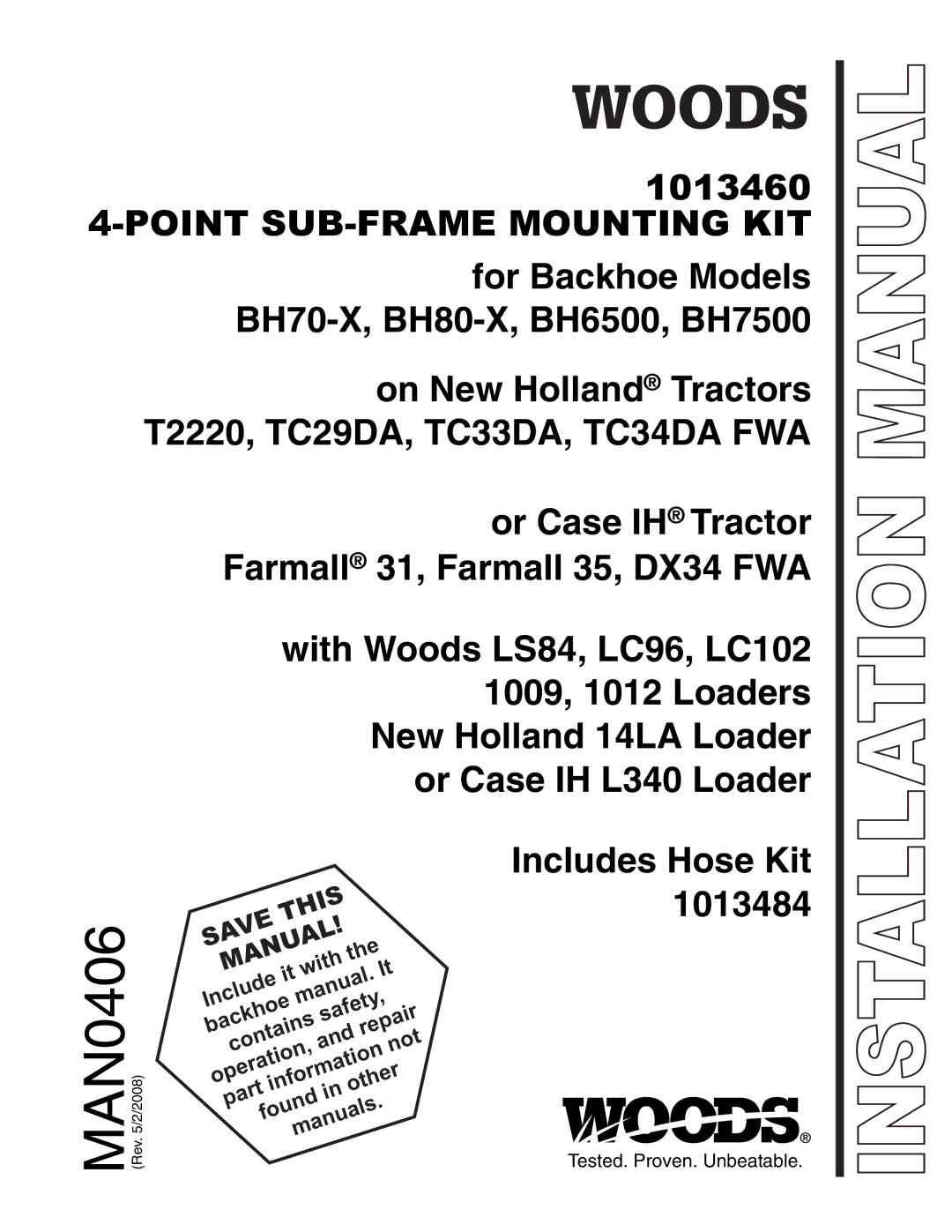 Woods Equipment 1013460 installation manual Installation Manual 