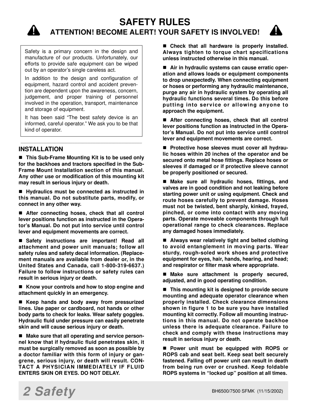 Woods Equipment LB702, 1016, MX5000, 2WD, MAN0094, 1012, 1004624, 1009, FWA, LA852-1 manual Safety Rules 