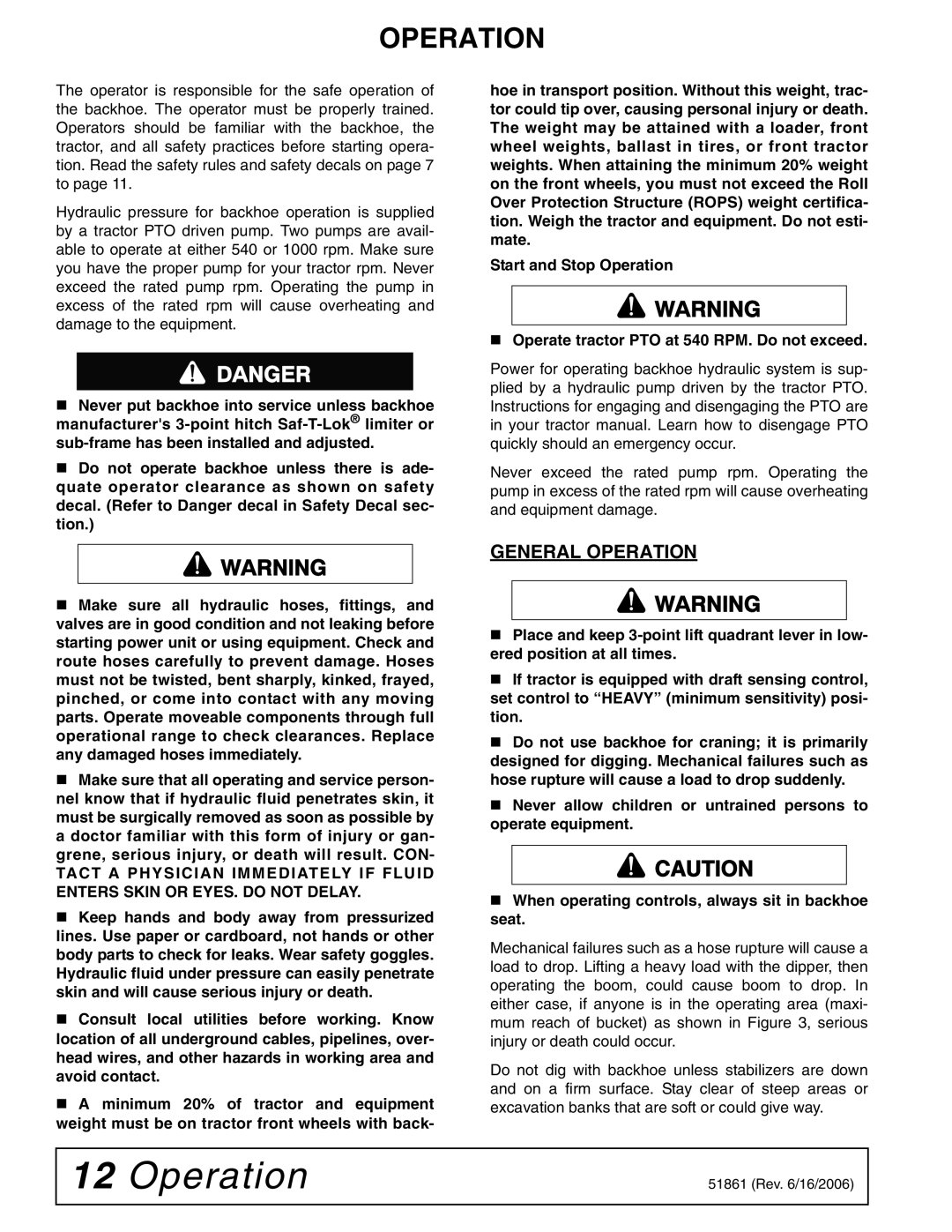 Woods Equipment 1050 manual General Operation 