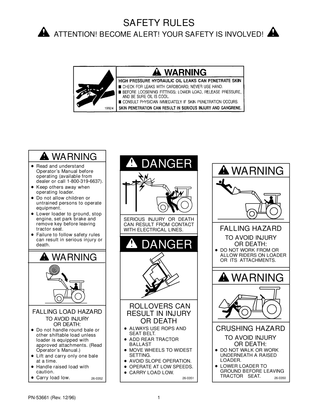 Woods Equipment 111307, 199758, 118460 installation instructions Safety Rules, To Avoid Injury Or Death 