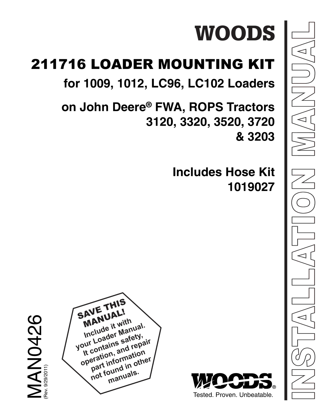 Woods Equipment 211716 installation manual MAN0426 