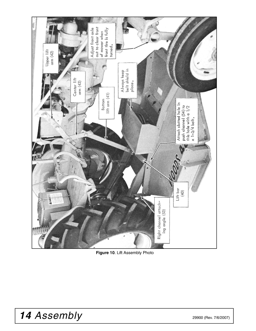 Woods Equipment 42C-6 manual Lift Assembly Photo 