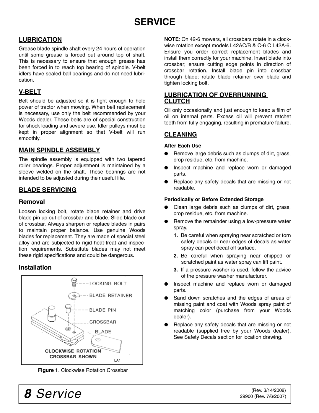 Woods Equipment 42C-6 manual Service 