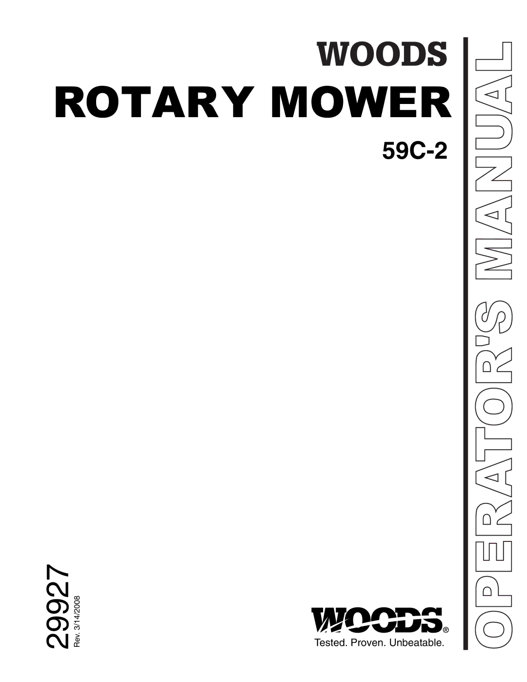 Woods Equipment 59C-2 manual Rotary Mower 