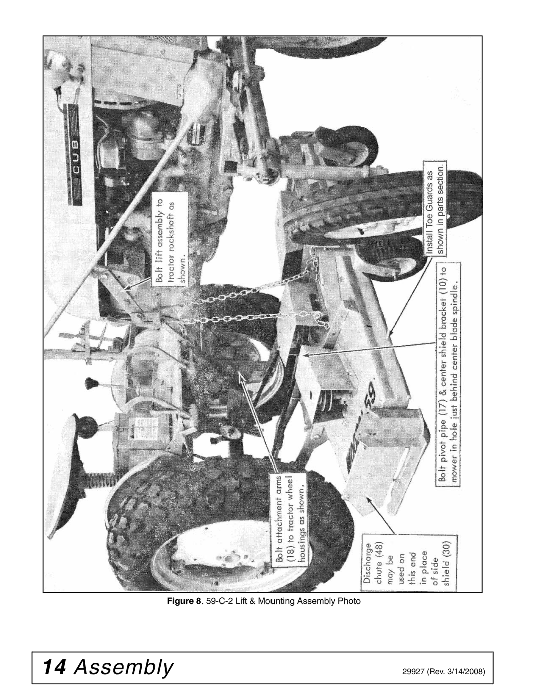 Woods Equipment 59C-2 manual Lift & Mounting Assembly Photo 