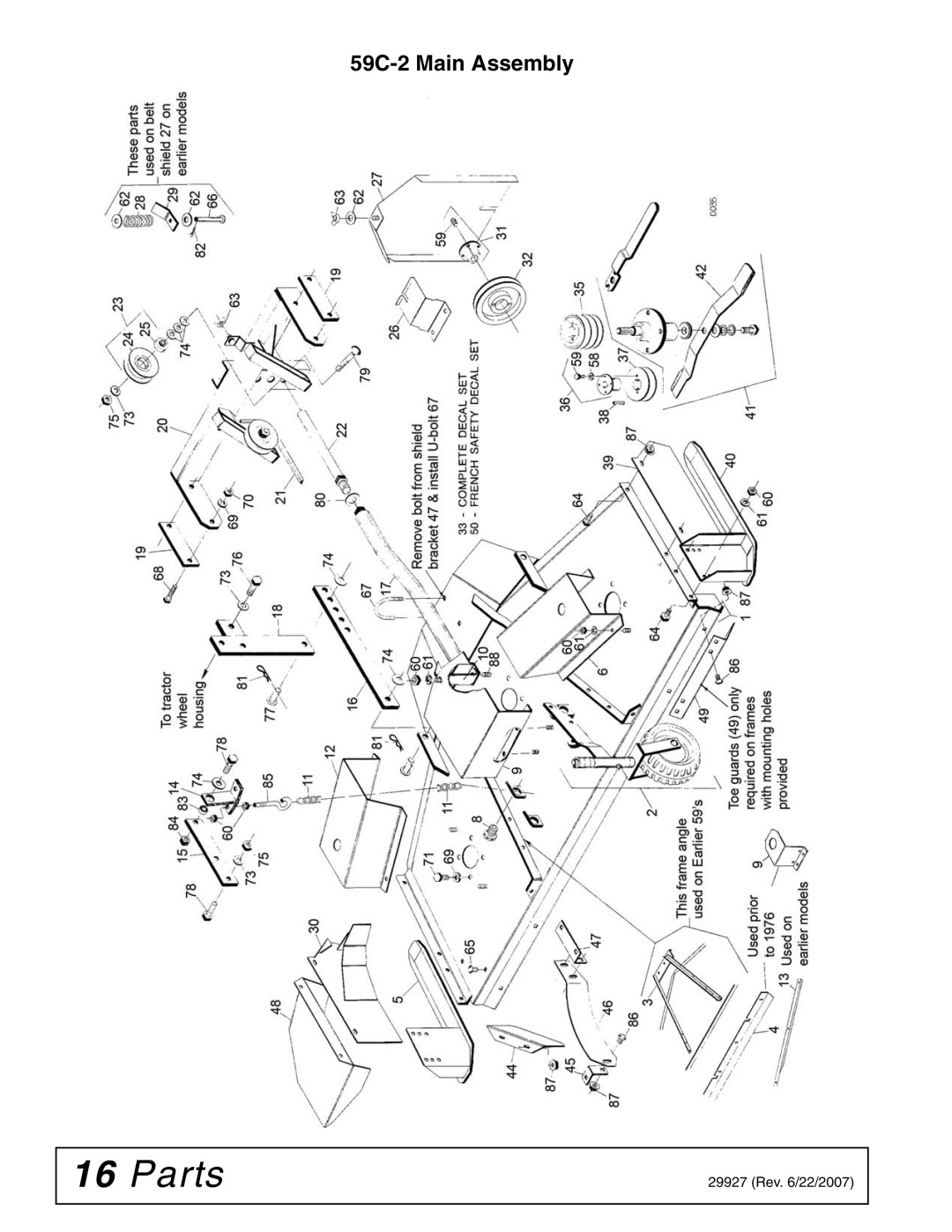 Woods Equipment 59C-2 manual Parts 