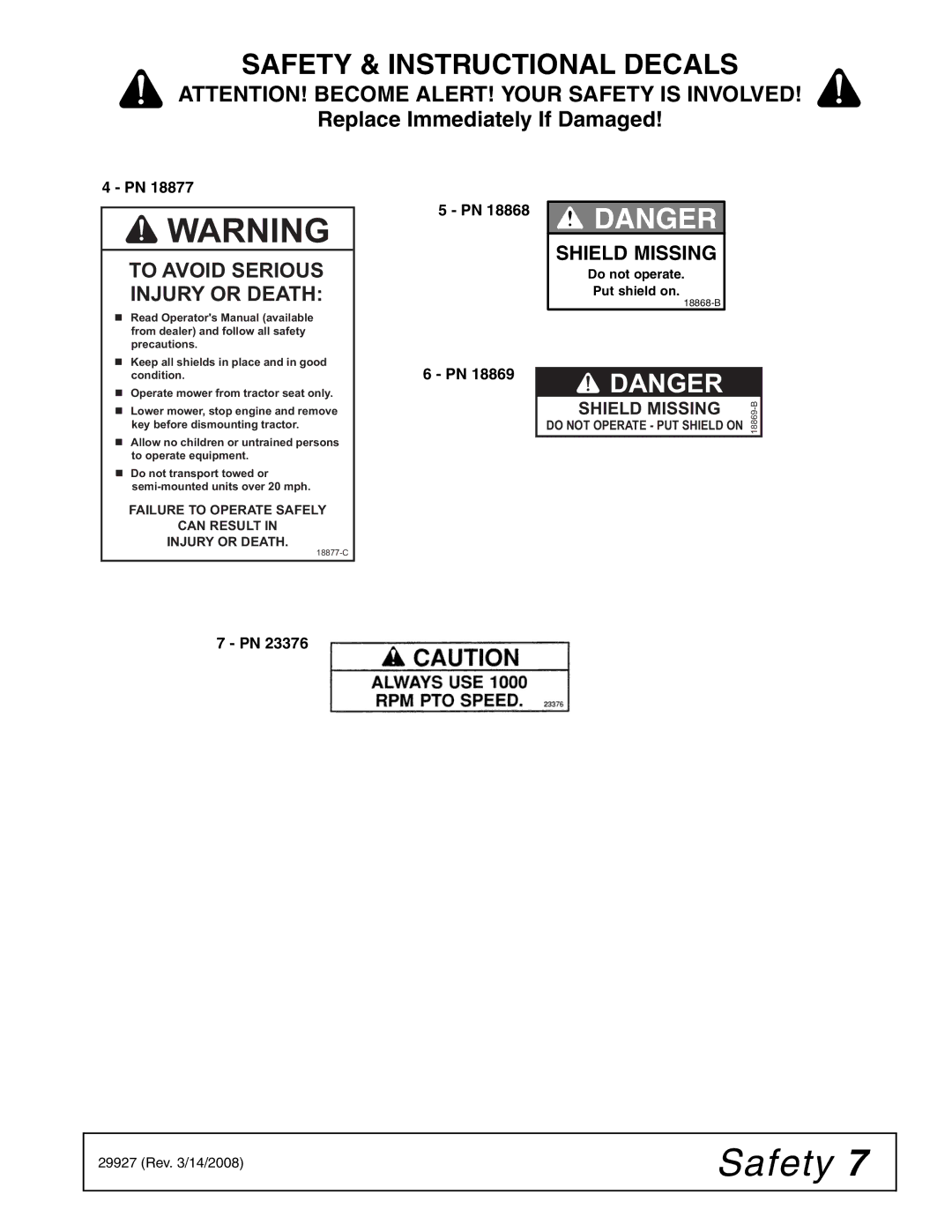 Woods Equipment 59C-2 manual To Avoid Serious Injury or Death 