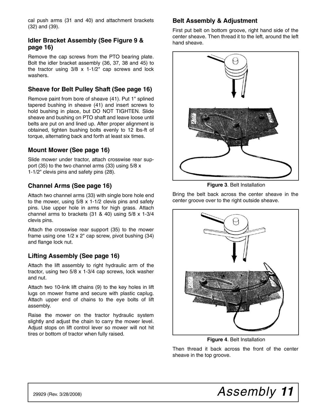 Woods Equipment 59CL-4 Idler Bracket Assembly See, Sheave for Belt Pulley Shaft See, Mount Mower See, Channel Arms See 