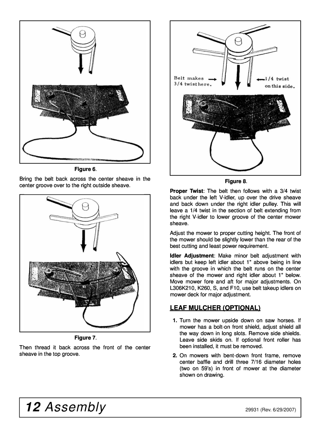 Woods Equipment 59HC-1 manual Assembly, Leaf Mulcher Optional 