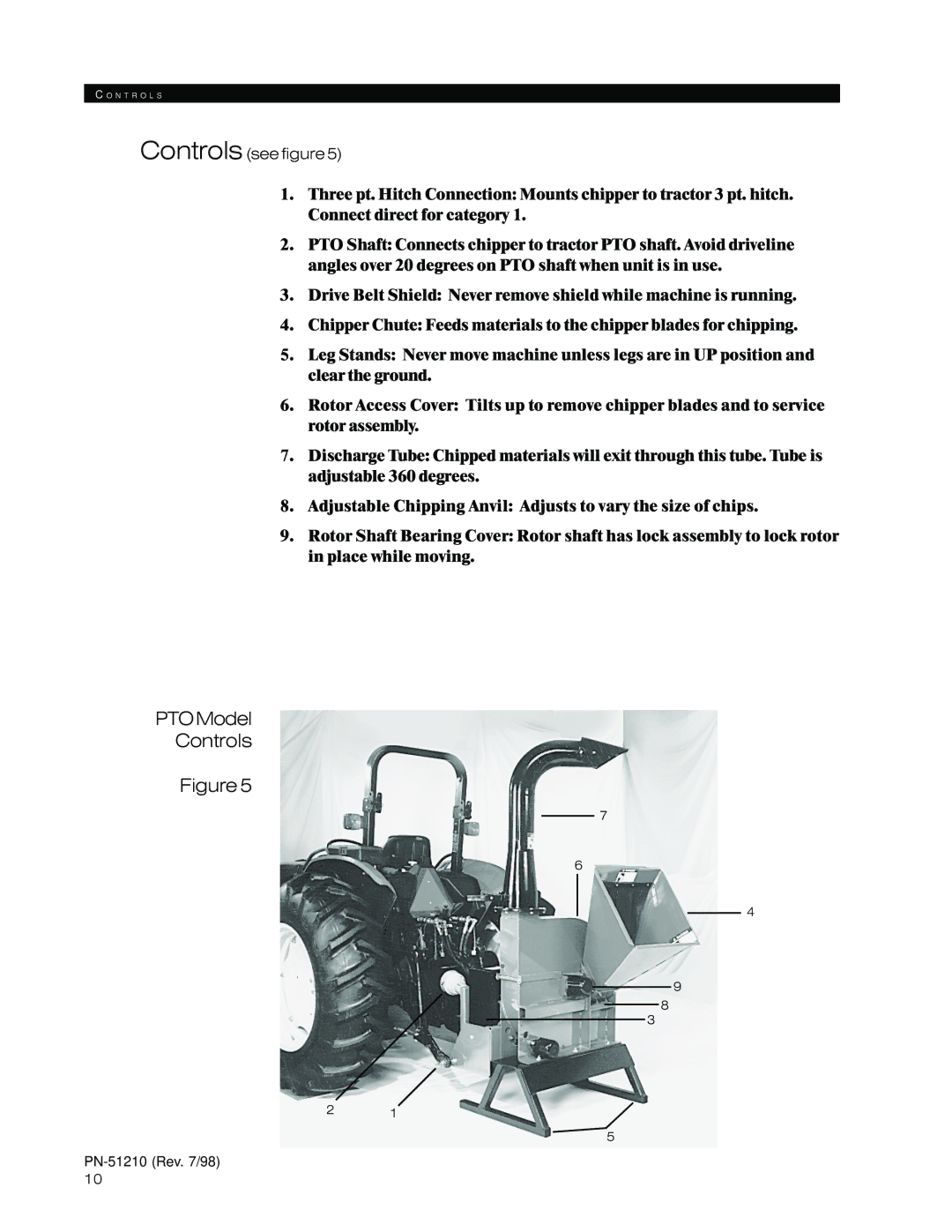 Woods Equipment 8000, 8100 manual PTOModel Controls 