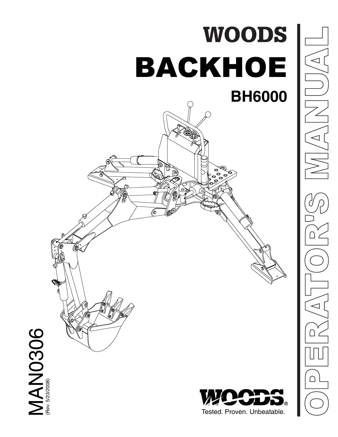 Woods Equipment BH6000 manual Backhoe 