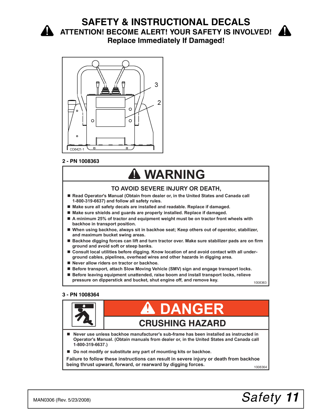 Woods Equipment BH6000 manual Crushing Hazard 