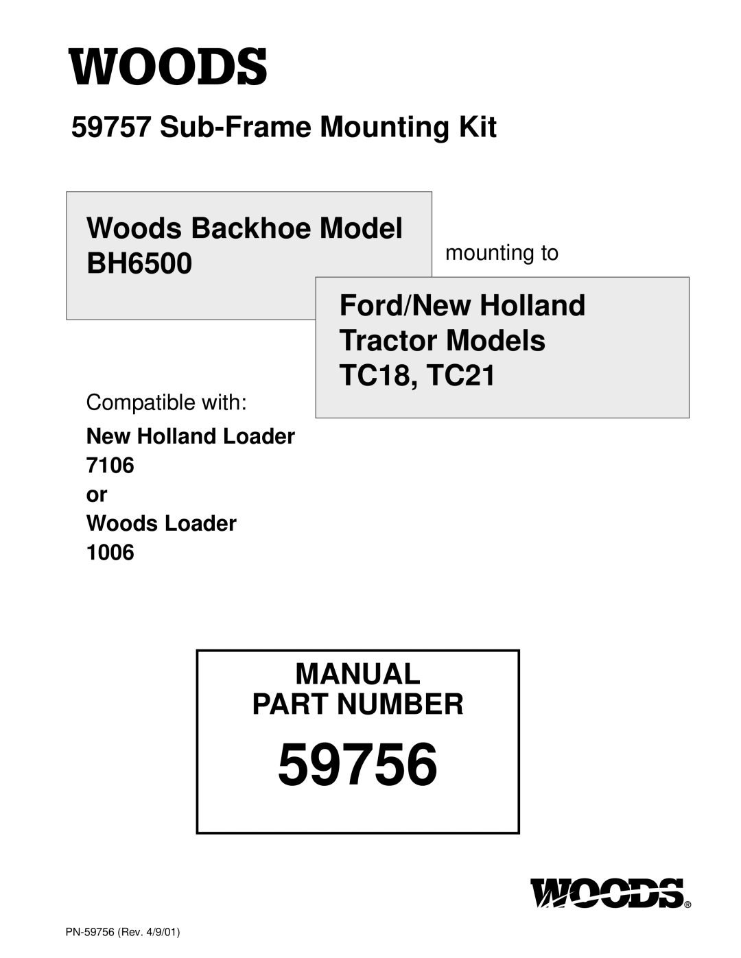 Woods Equipment BH6500 manual 59756 