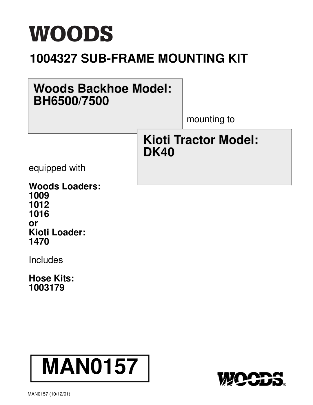 Woods Equipment BH7500 manual MAN0157 