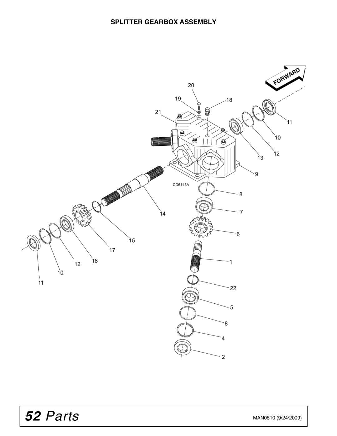 Woods Equipment BW15LH manual Splitter Gearbox Assembly 