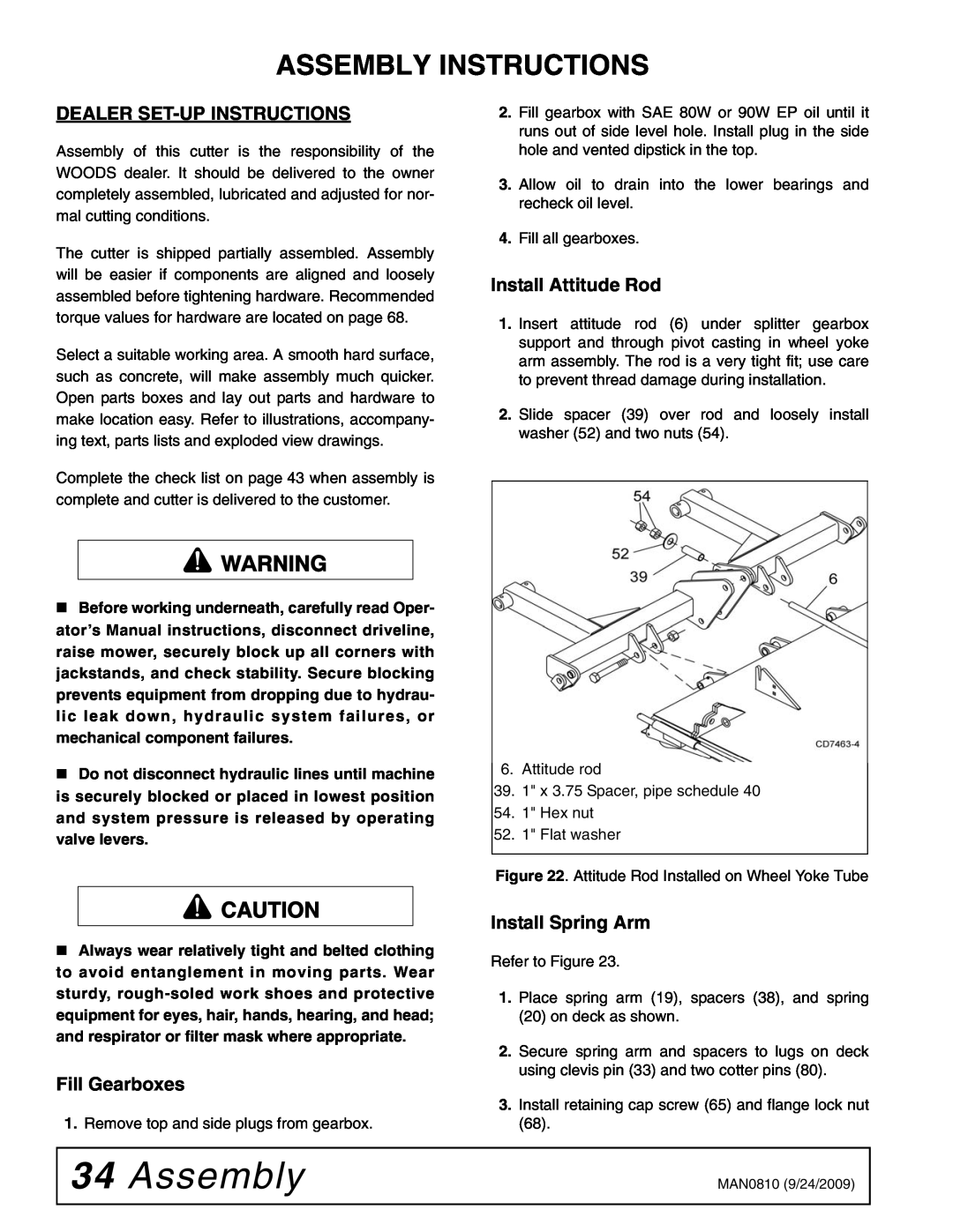 Woods Equipment BW15LH manual Assembly Instructions 