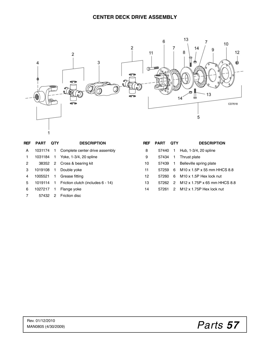 Woods Equipment BW180HB, BW180HDQ manual Center Deck Drive Assembly 