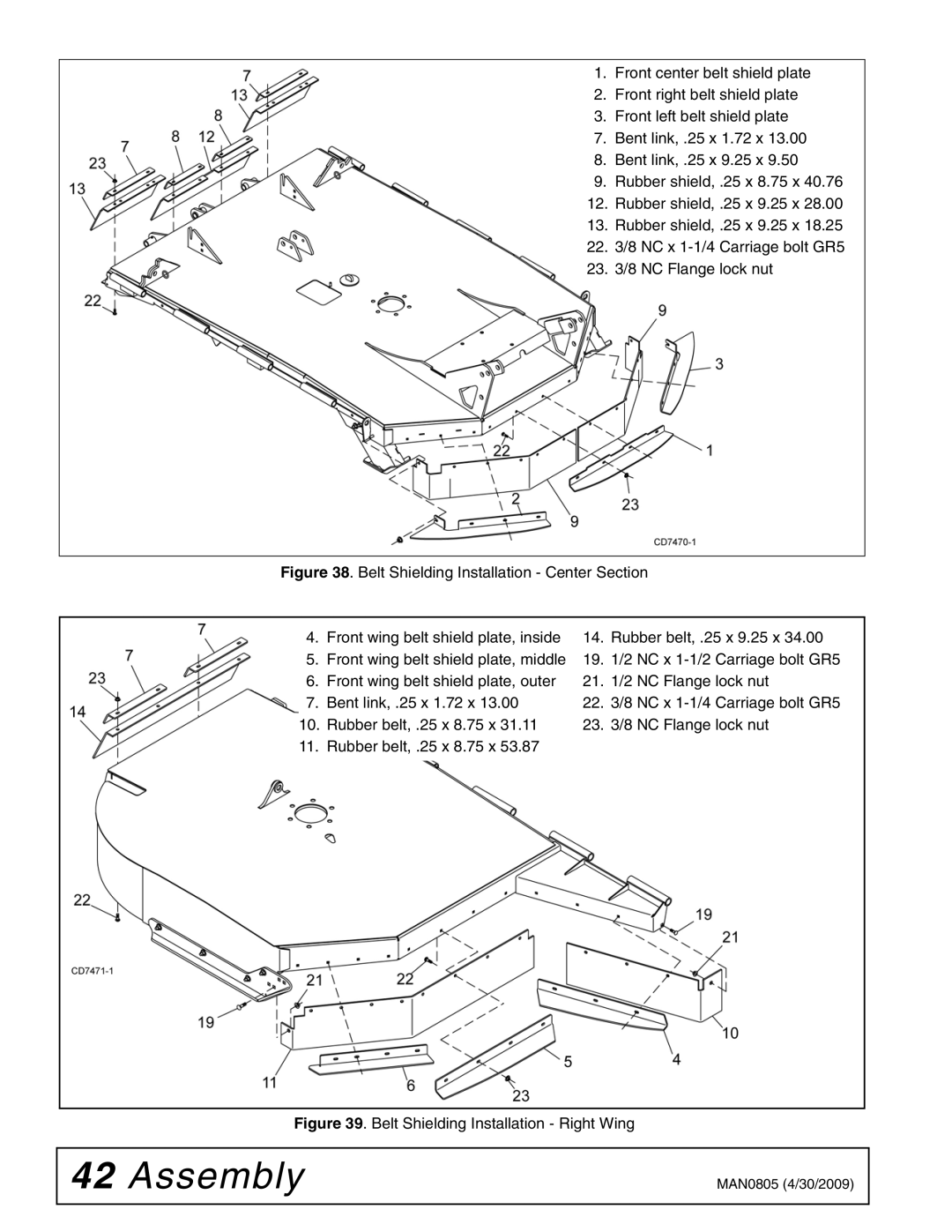 Woods Equipment BW180HBQ, BW126HBQ manual Belt Shielding Installation Right Wing 