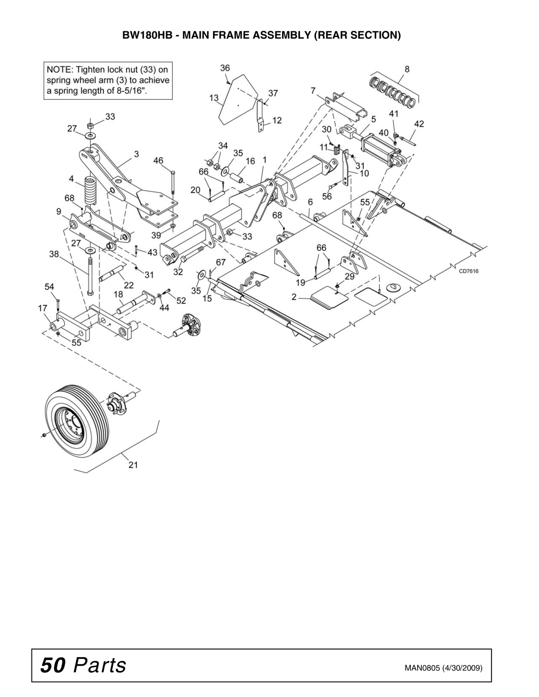 Woods Equipment BW126HBQ, BW180HBQ manual BW180HB Main Frame Assembly Rear Section 