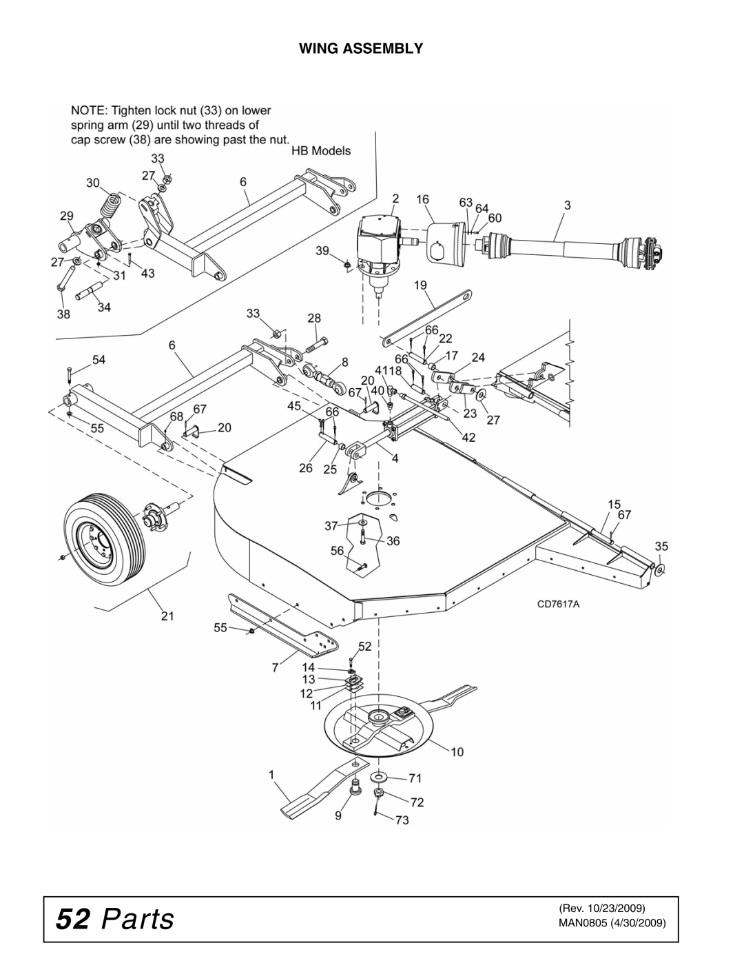 Woods Equipment BW180HBQ, BW126HBQ manual Wing Assembly 