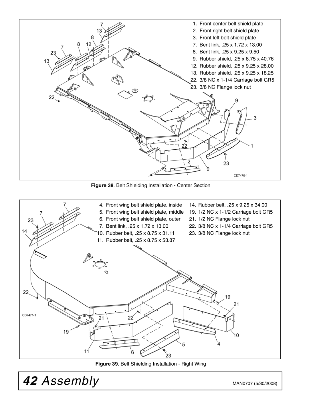 Woods Equipment BW126Q-3, BW180Q-3, BW126-3, BW180-3 manual Belt Shielding Installation Right Wing 