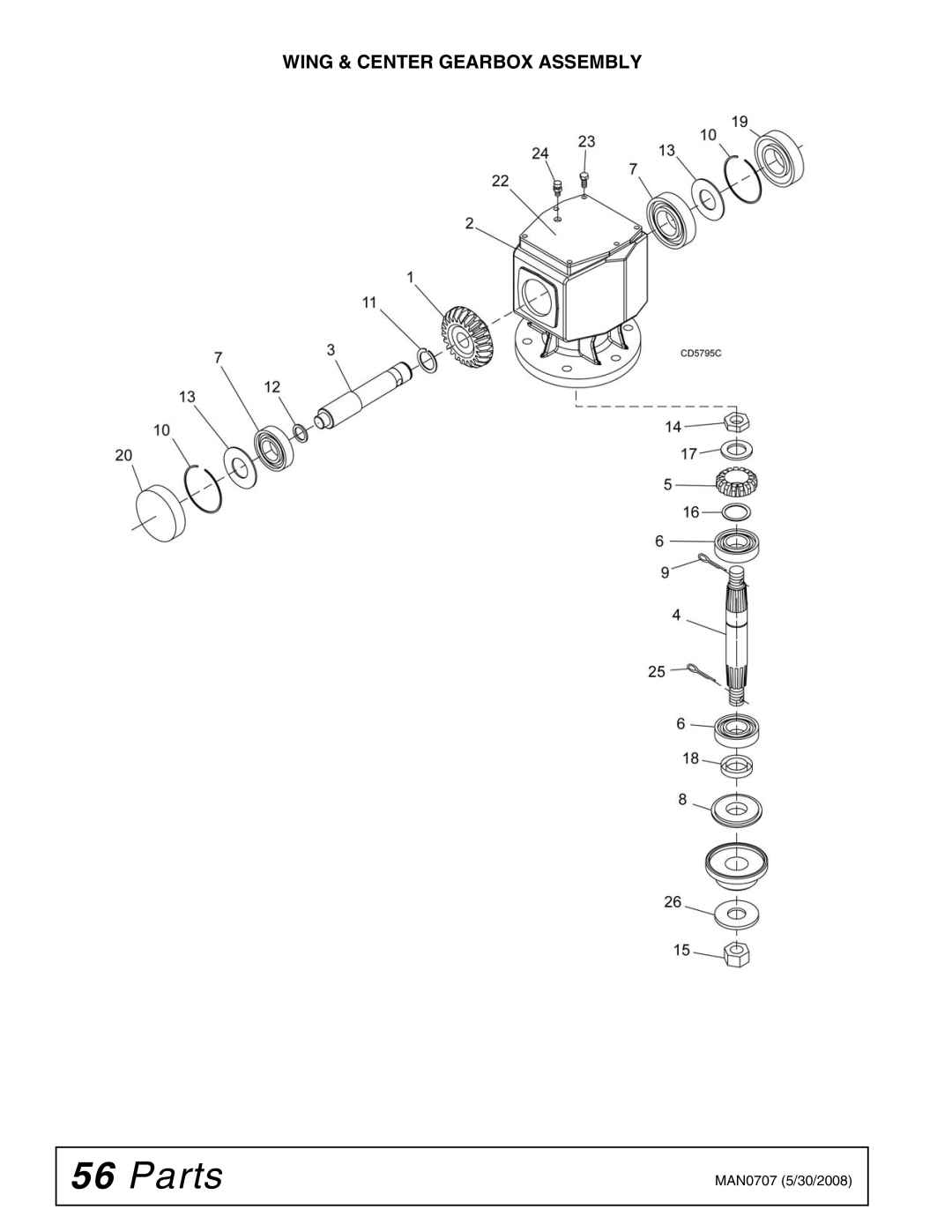 Woods Equipment BW180Q-3, BW126-3, BW126Q-3, BW180-3 manual Wing & Center Gearbox Assembly 