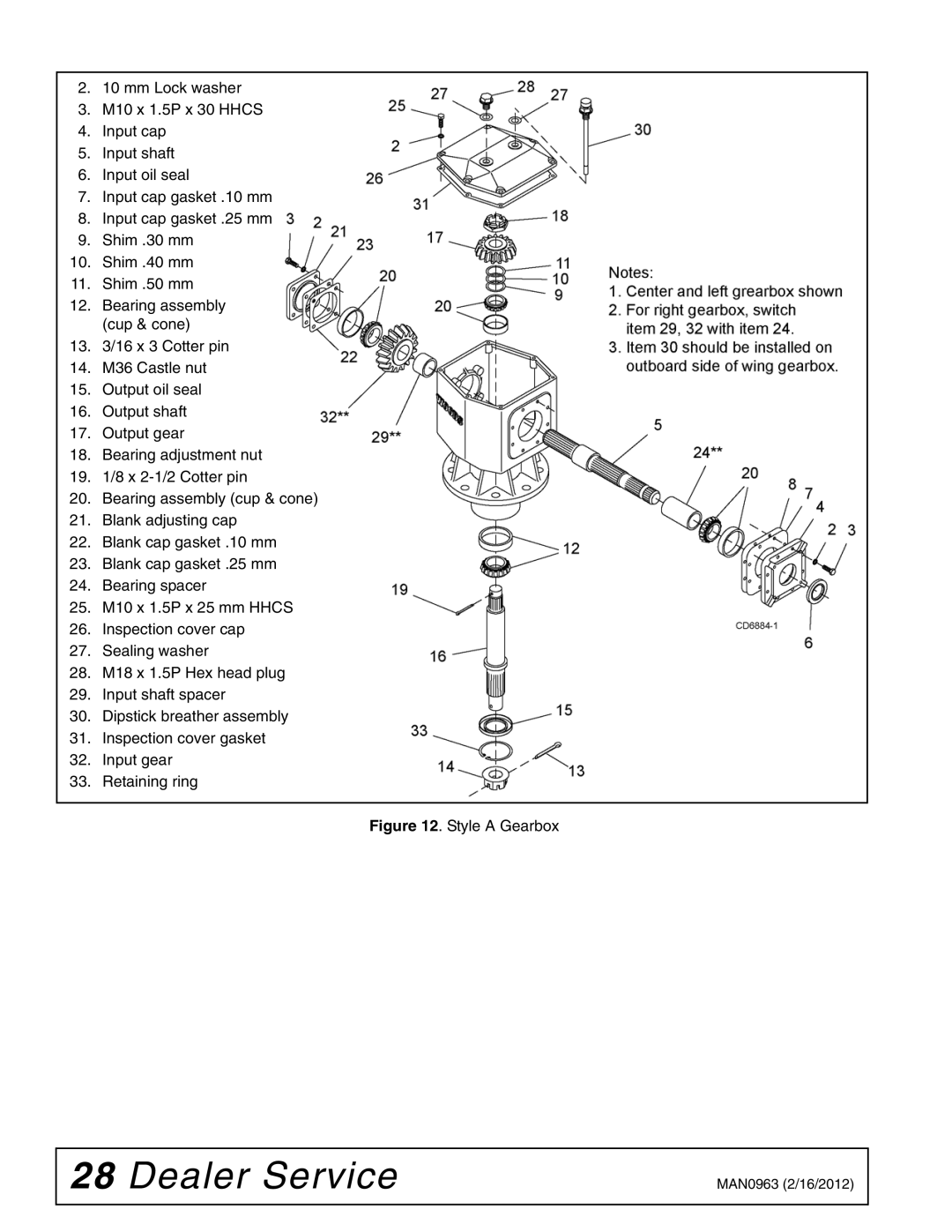 Woods Equipment BW180XHDQ, BW126XHDQ manual Style a Gearbox 