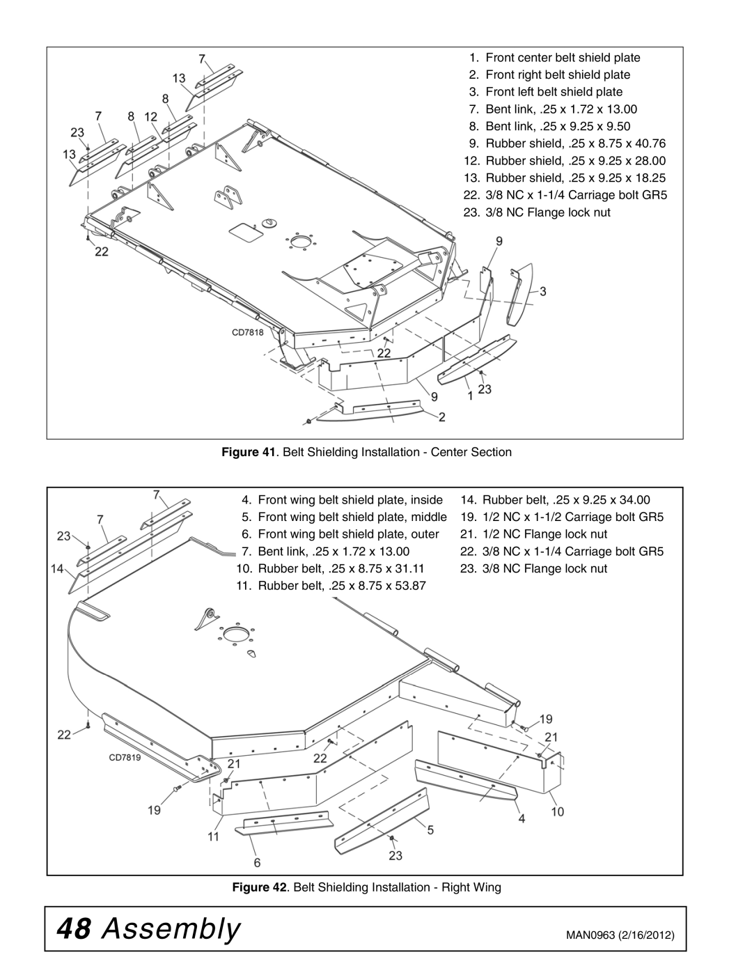 Woods Equipment BW180XHDQ, BW126XHDQ manual Belt Shielding Installation Right Wing 