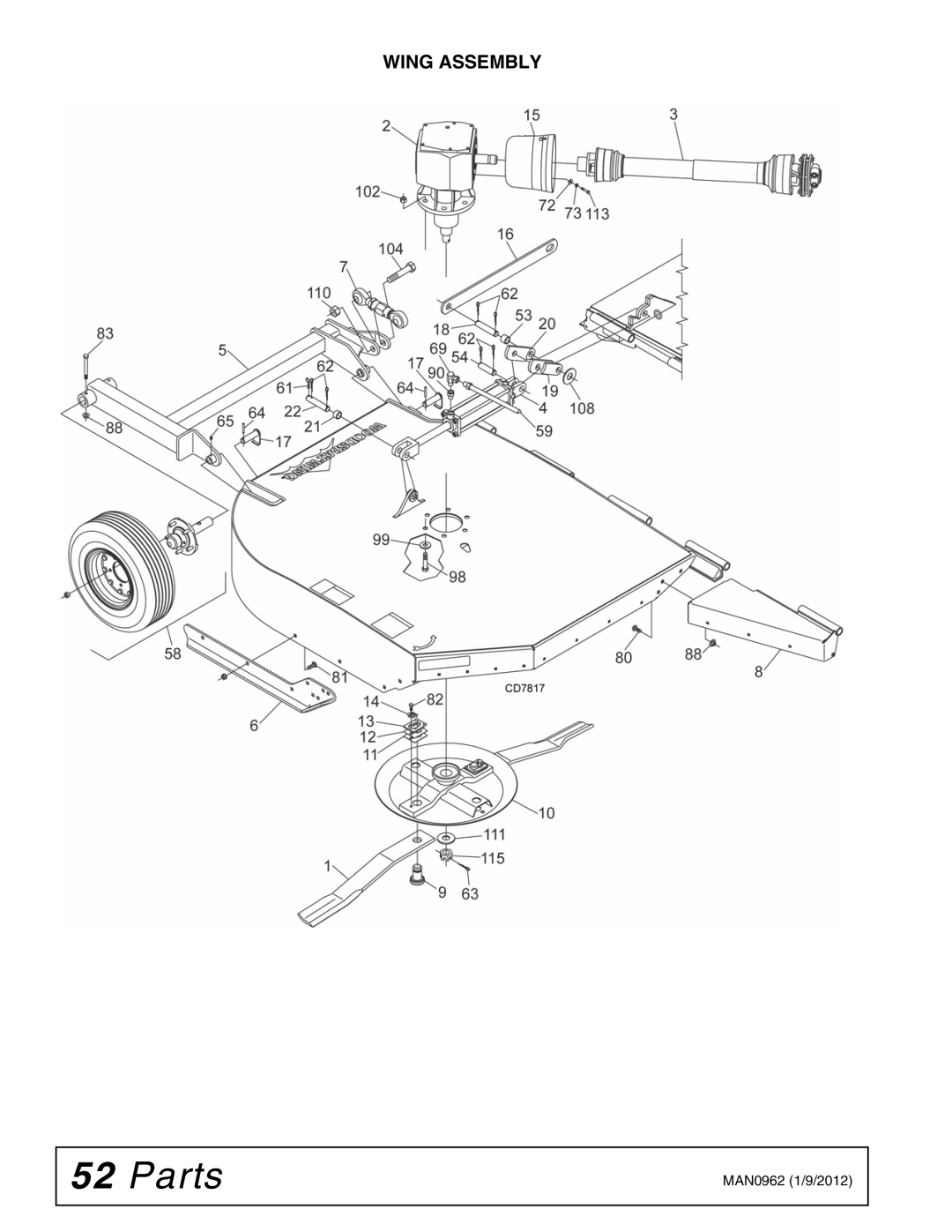 Woods Equipment BW180XQ, BW126XQ manual Wing Assembly 