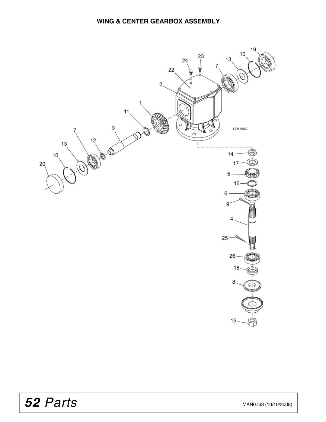 Woods Equipment BW240HDQ manual Wing & Center Gearbox Assembly 