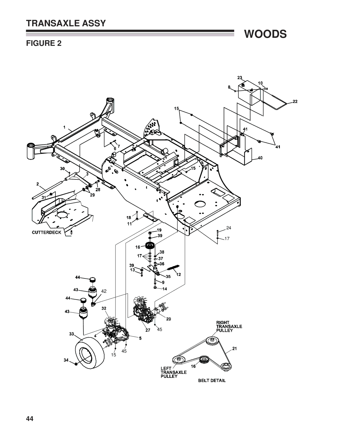 Woods Equipment CZR2652B, CZR2242B manual Transaxle Assy 