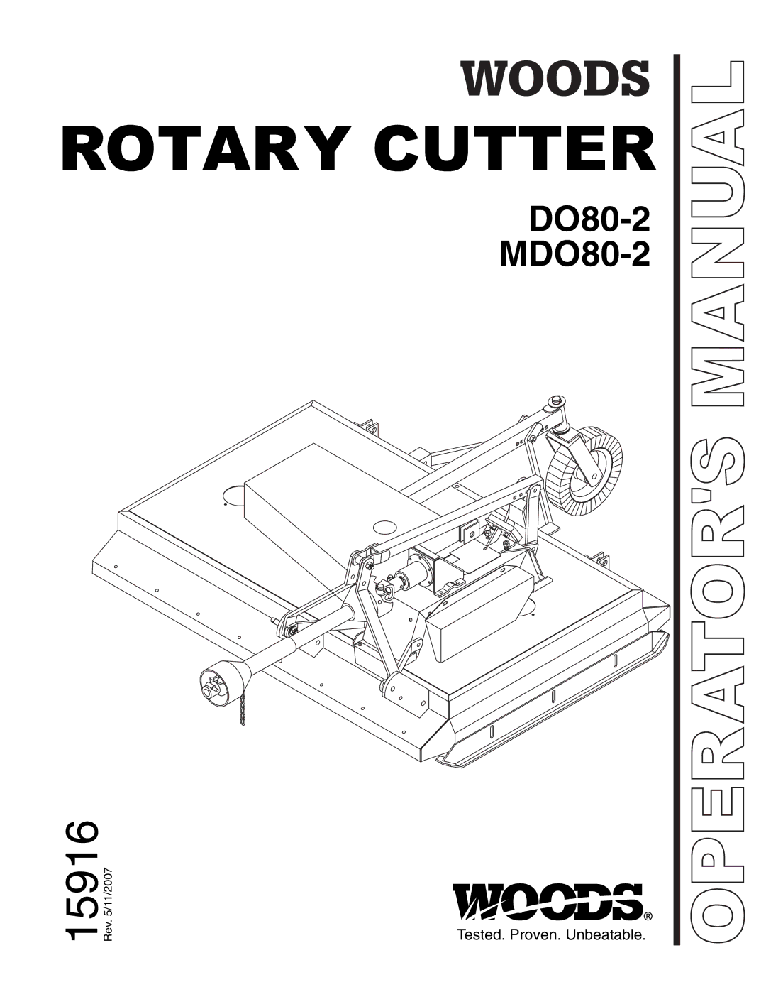 Woods Equipment MDO80-2 manual Rotary Cutter 