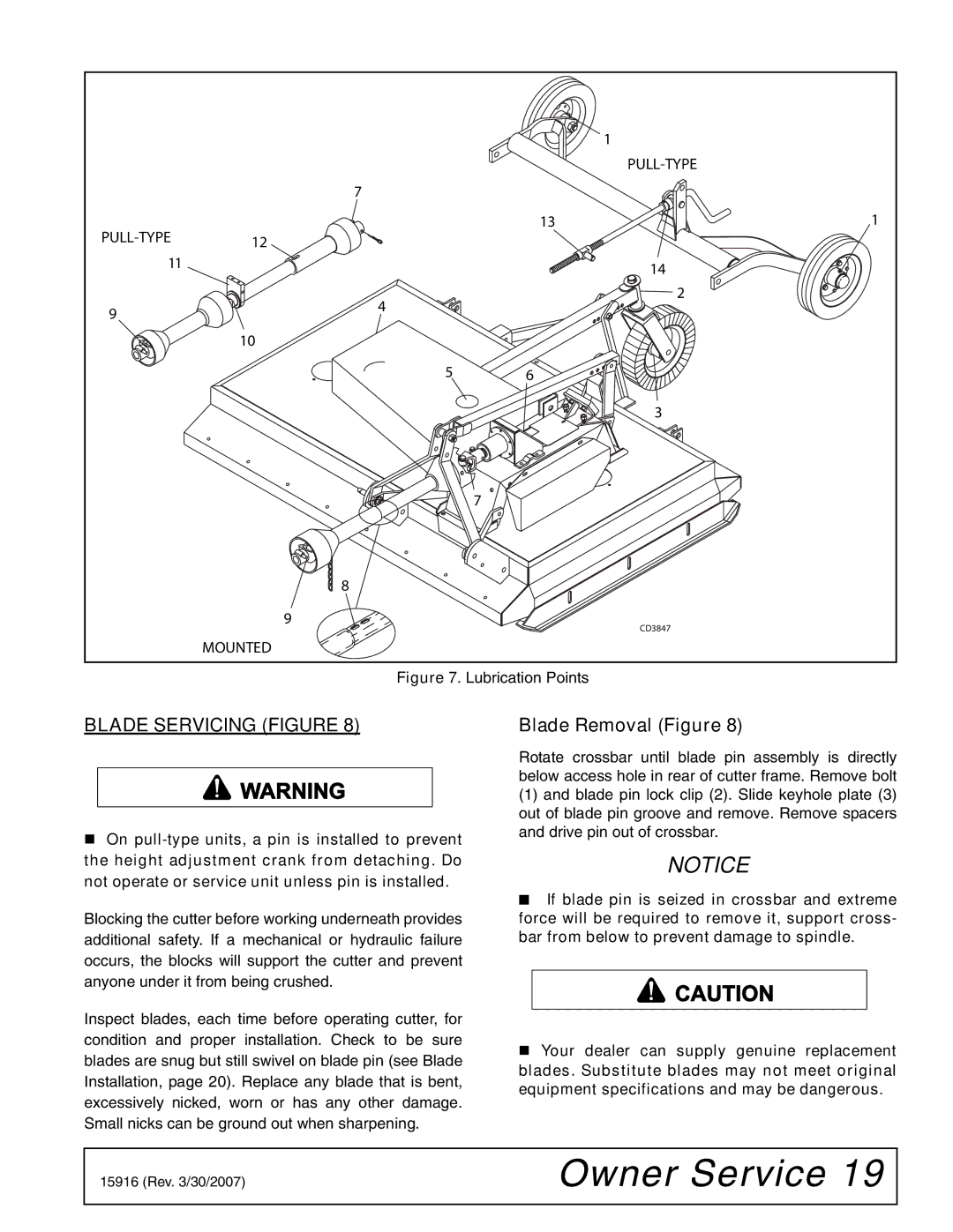 Woods Equipment MDO80-2 manual Blade Servicing Figure, Blade Removal Figure 