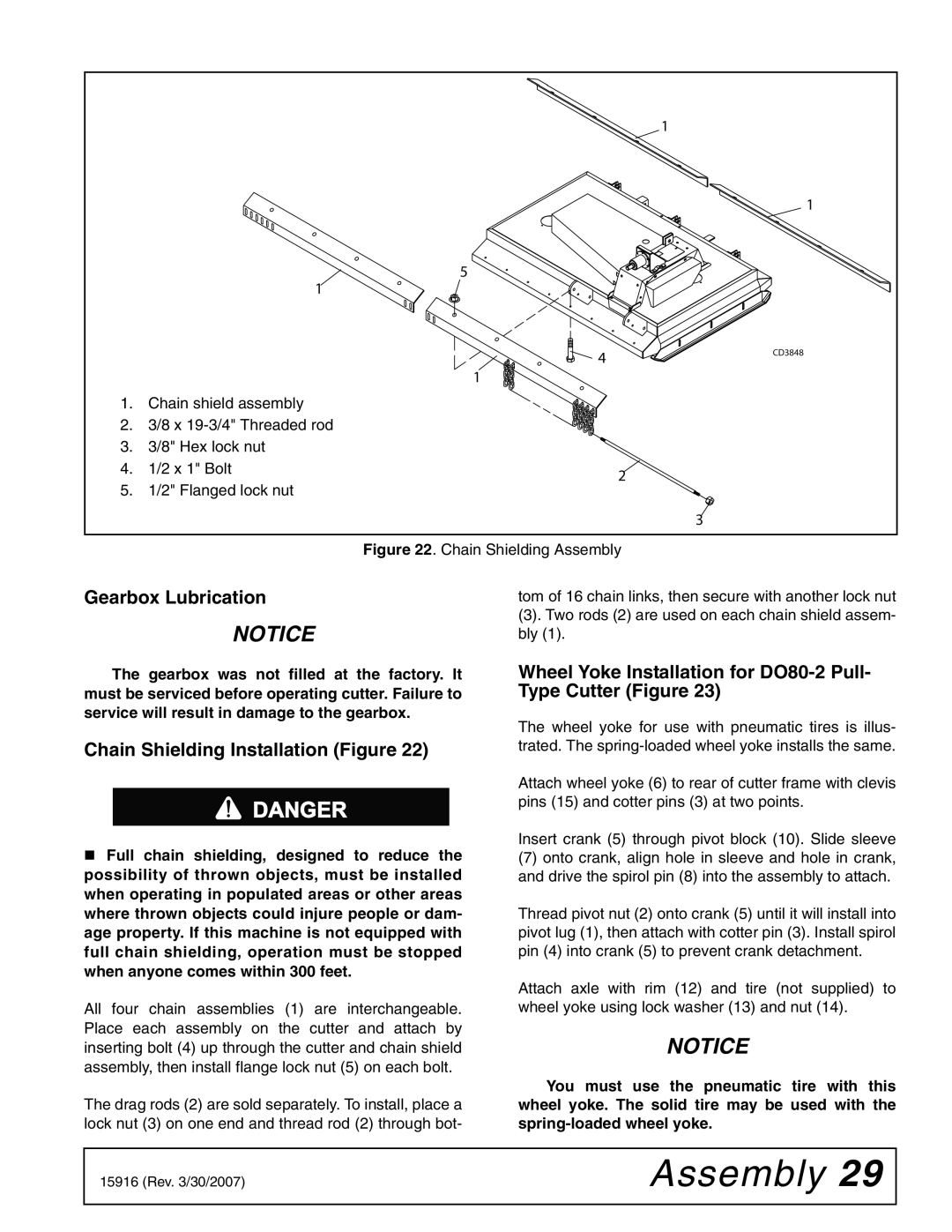 Woods Equipment MDO80-2 manual Gearbox Lubrication, Chain Shielding Installation Figure 