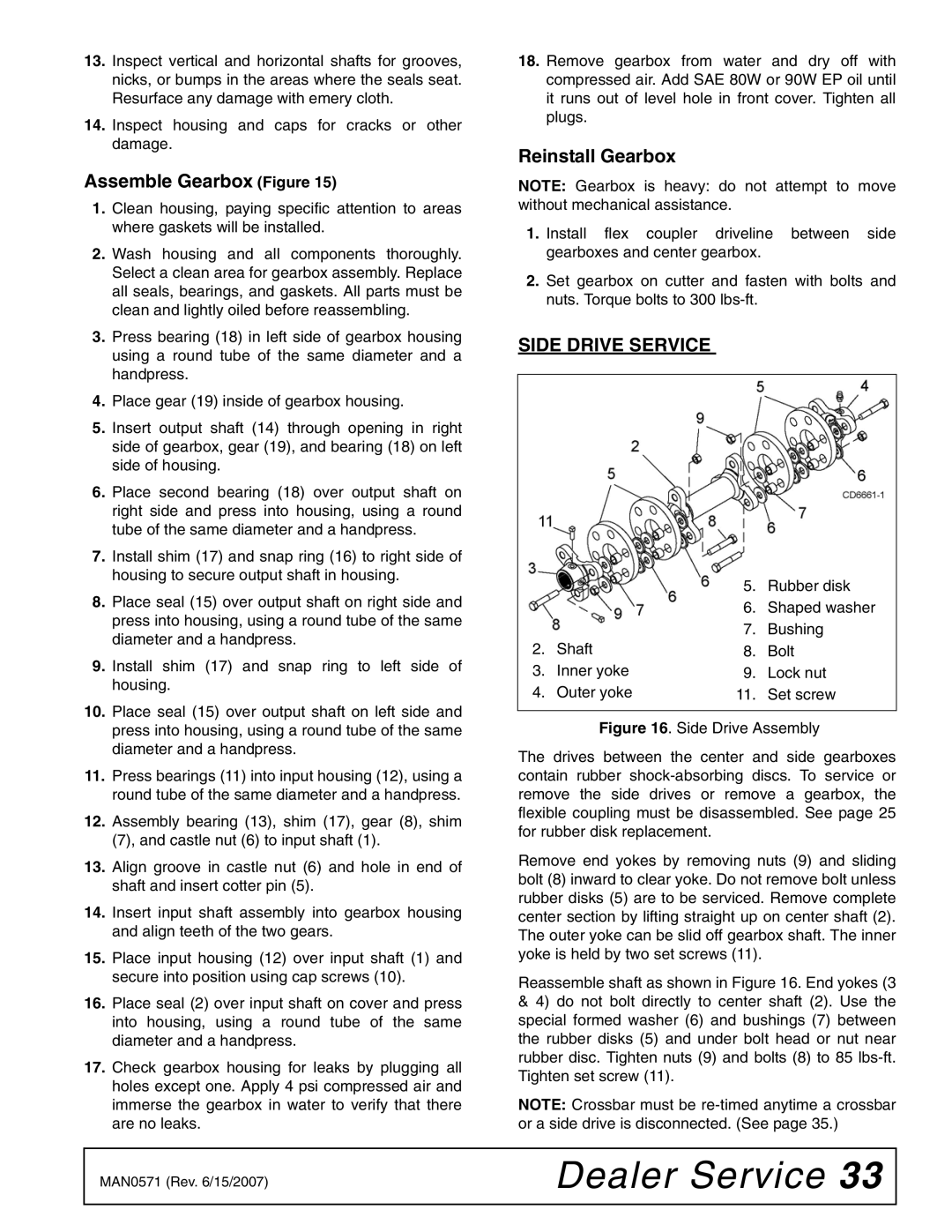 Woods Equipment DS1440Q, DSO1260Q, DS1260Q manual Assemble Gearbox Figure, Side Drive Service 