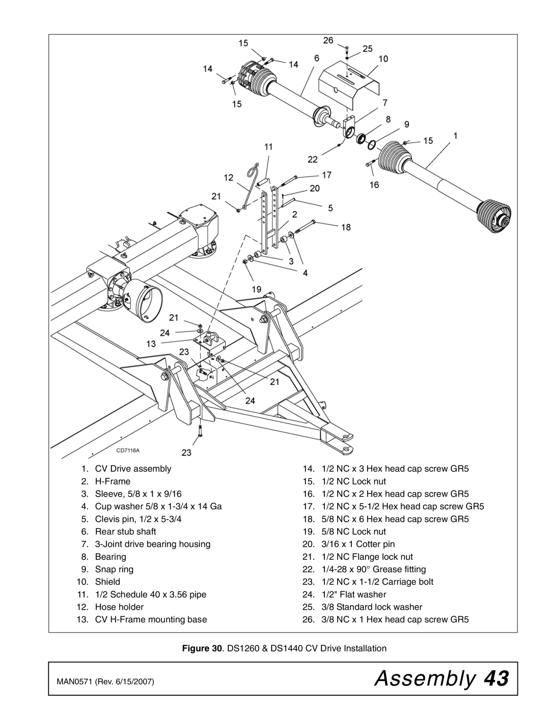 Woods Equipment DSO1260Q, DS1440Q, DS1260Q manual DS1260 & DS1440 CV Drive Installation 