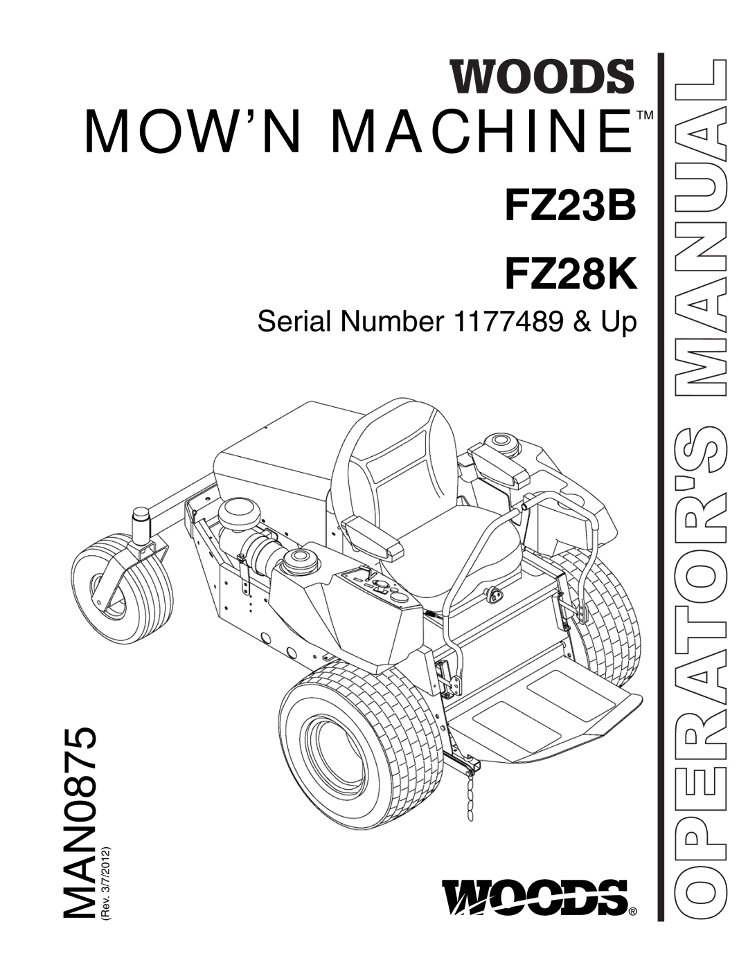 Woods Equipment FZ23B, FZ28K manual MOW’N Machinetm 