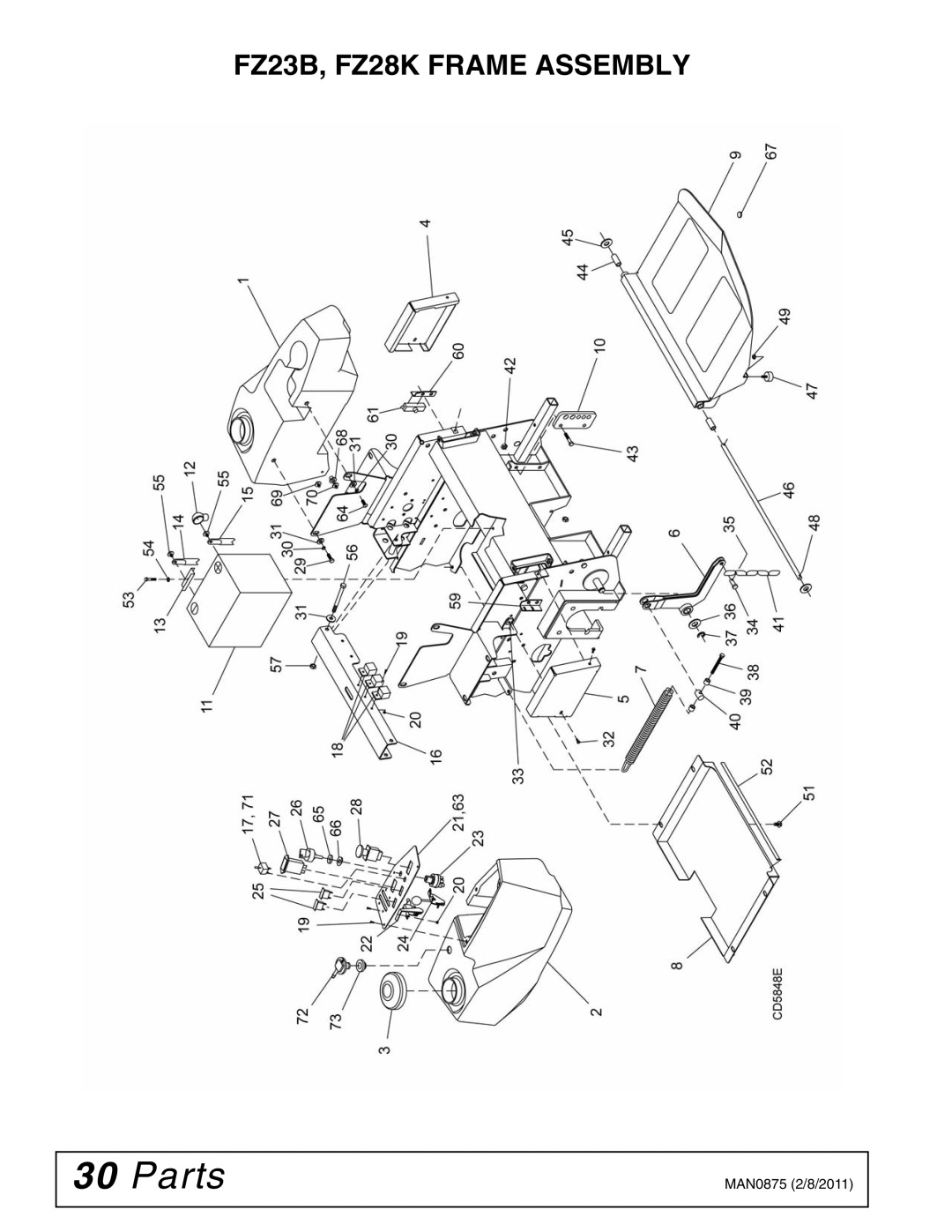 Woods Equipment manual FZ23B, FZ28K Frame Assembly 