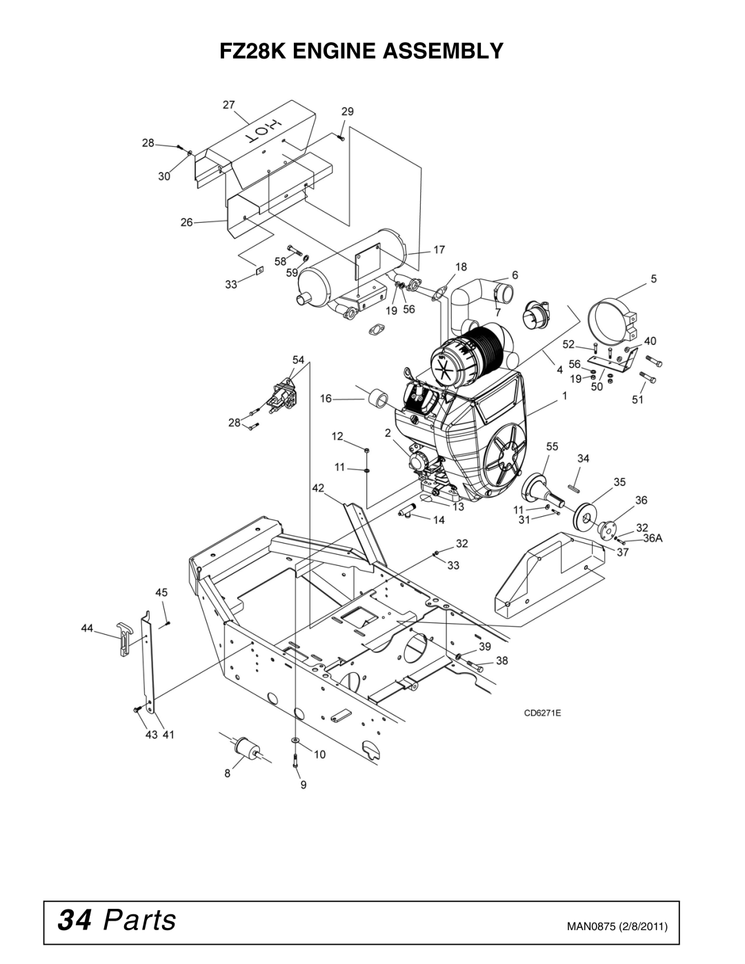 Woods Equipment FZ23B manual FZ28K Engine Assembly 