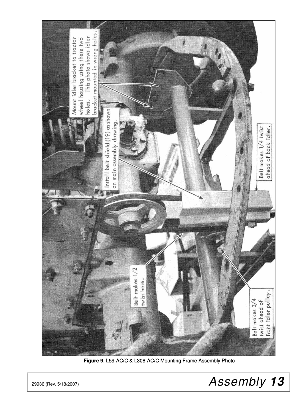 Woods Equipment L36 manual L59-AC/C & L306-AC/C Mounting Frame Assembly Photo 