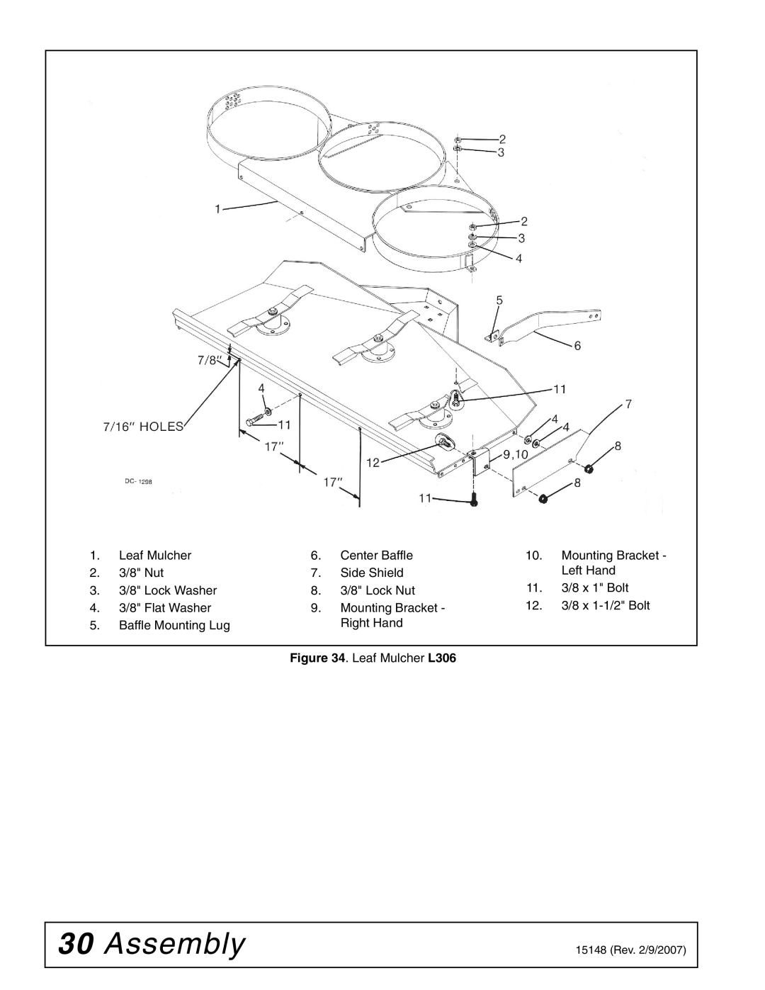 Woods Equipment L59A-3, L306A-3 manual Leaf Mulcher L306 